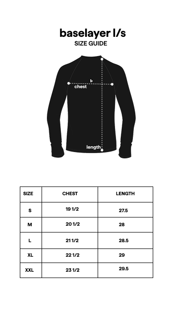 Base Compression L/S Grey size guide