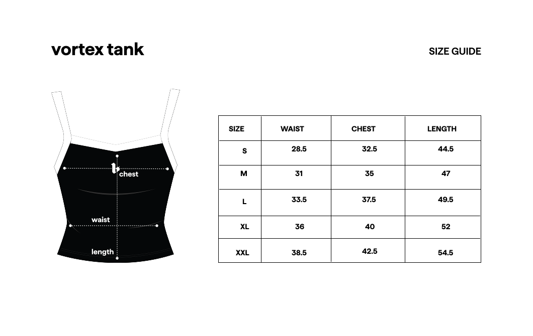 Vortex Tank White size guide