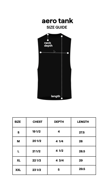 Aero Tank size guide