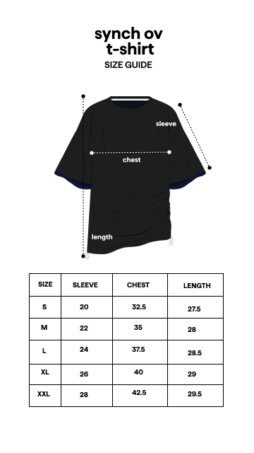Synch Ov T-shirt Black size guide